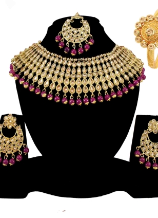 Gold Stone Necklace Set