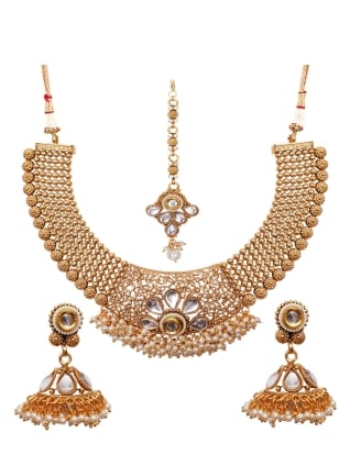 Gold Stone Necklace Set