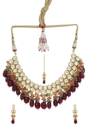 Gold Stone Necklace Set