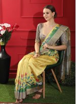 Gold Tussar Silk Weaving Classic Sari