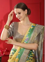 Gold Tussar Silk Weaving Classic Sari
