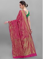 Green and Pink Banarasi Silk Shaded Saree