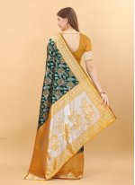 Green Banarasi Jacquard Weaving Classic Saree