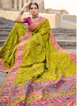 Green Banarasi Silk Bridal Traditional Designer Saree