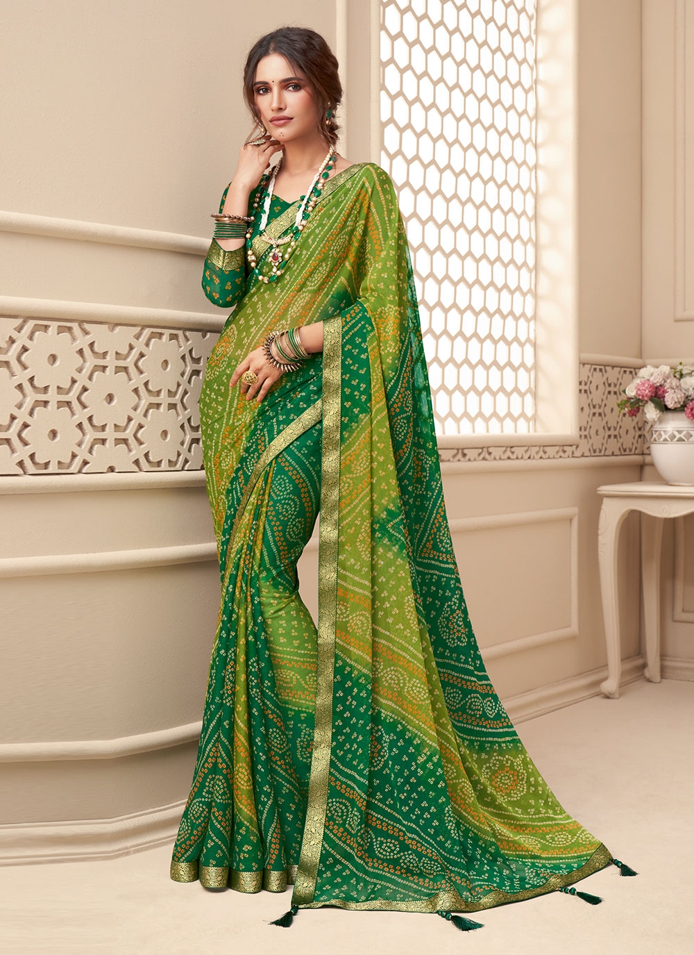 BANDHANI SAREE-2_BLACK at Rs.899/1 in surat offer by omkara fashion