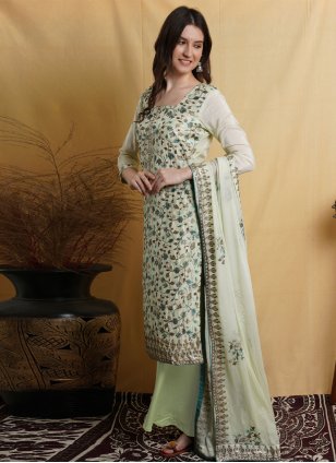 Green Ceremonial Pure Silk Trendy Salwar Suit