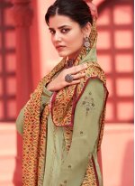 Green Festival Designer Pakistani Suit