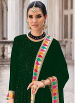 Green Georgette Embroidered Salwar suit