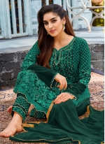 Green Georgette Embroidered Salwar suit