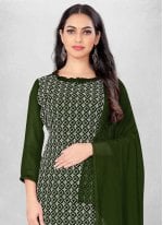 Green Georgette Embroidered Trendy Salwar Suits