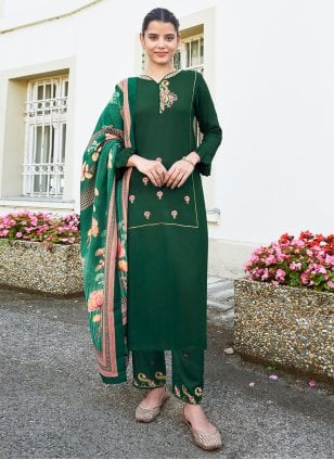 Green Readymade Salwar Suit