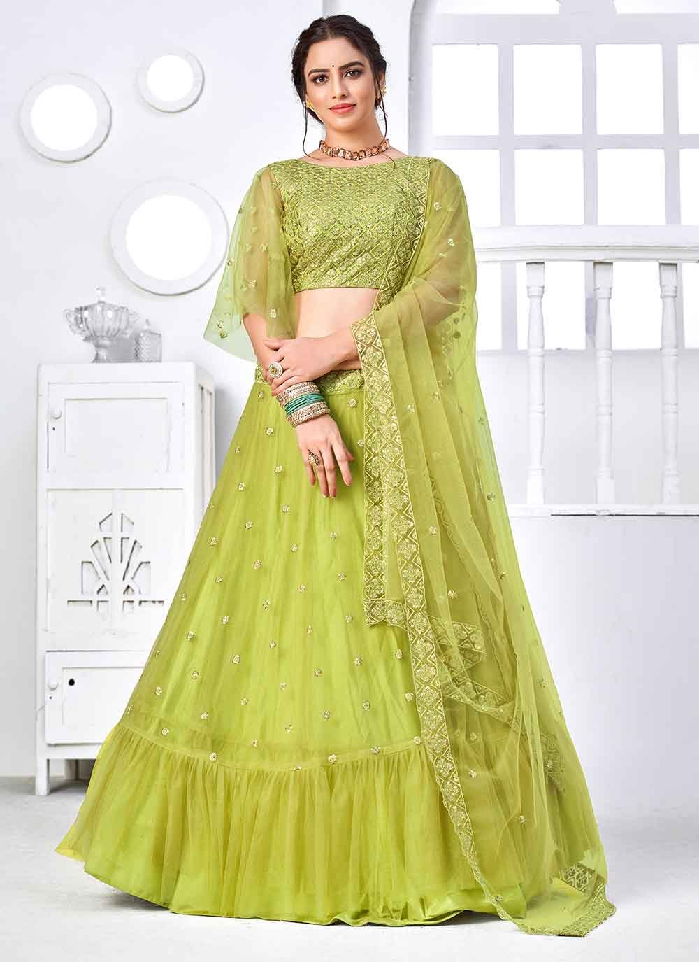 Parrot Green shade Navratri Collection 2023 Traditional Design Gamthi –  www.soosi.co.in