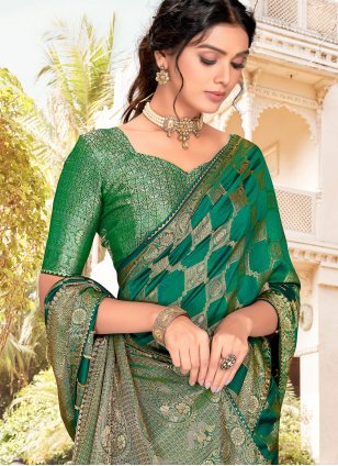 Green Silk Border Classic Saree