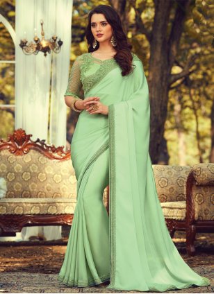 Green Silk Ceremonial Classic Saree