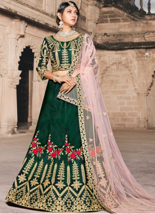Buy Indian Bridal Lehenga Choli USA, Traditional Designer Wedding Lehengas  Online UK: Green and Magenta