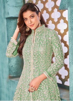 Green Wedding Designer Floor Length Salwar Suit