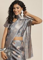 Grey Weaving Designer Saree