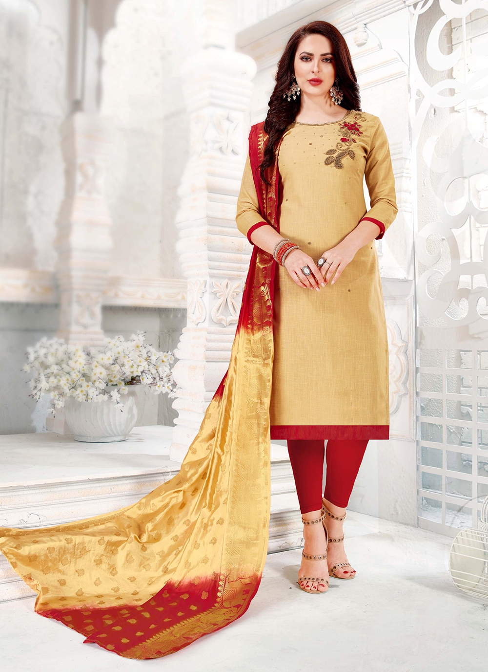 Cotton Churidar Salwar Kameez 