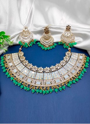 Impressive Sea Green Jewellery Set for Women