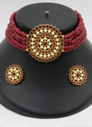 Maroon Jewellery Set for Women