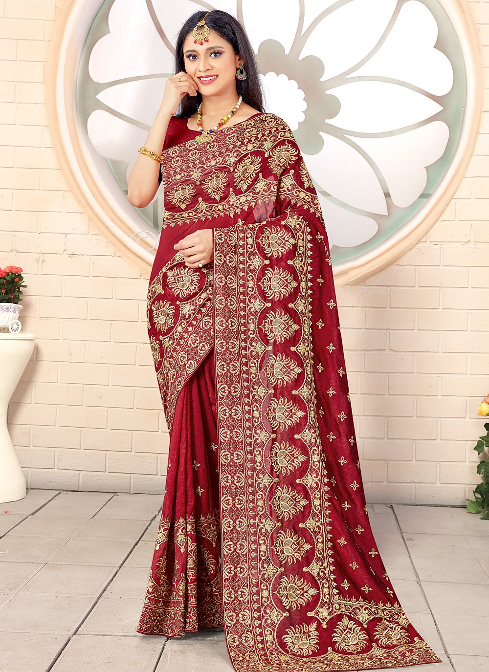 Fancy saree best sale with stone work