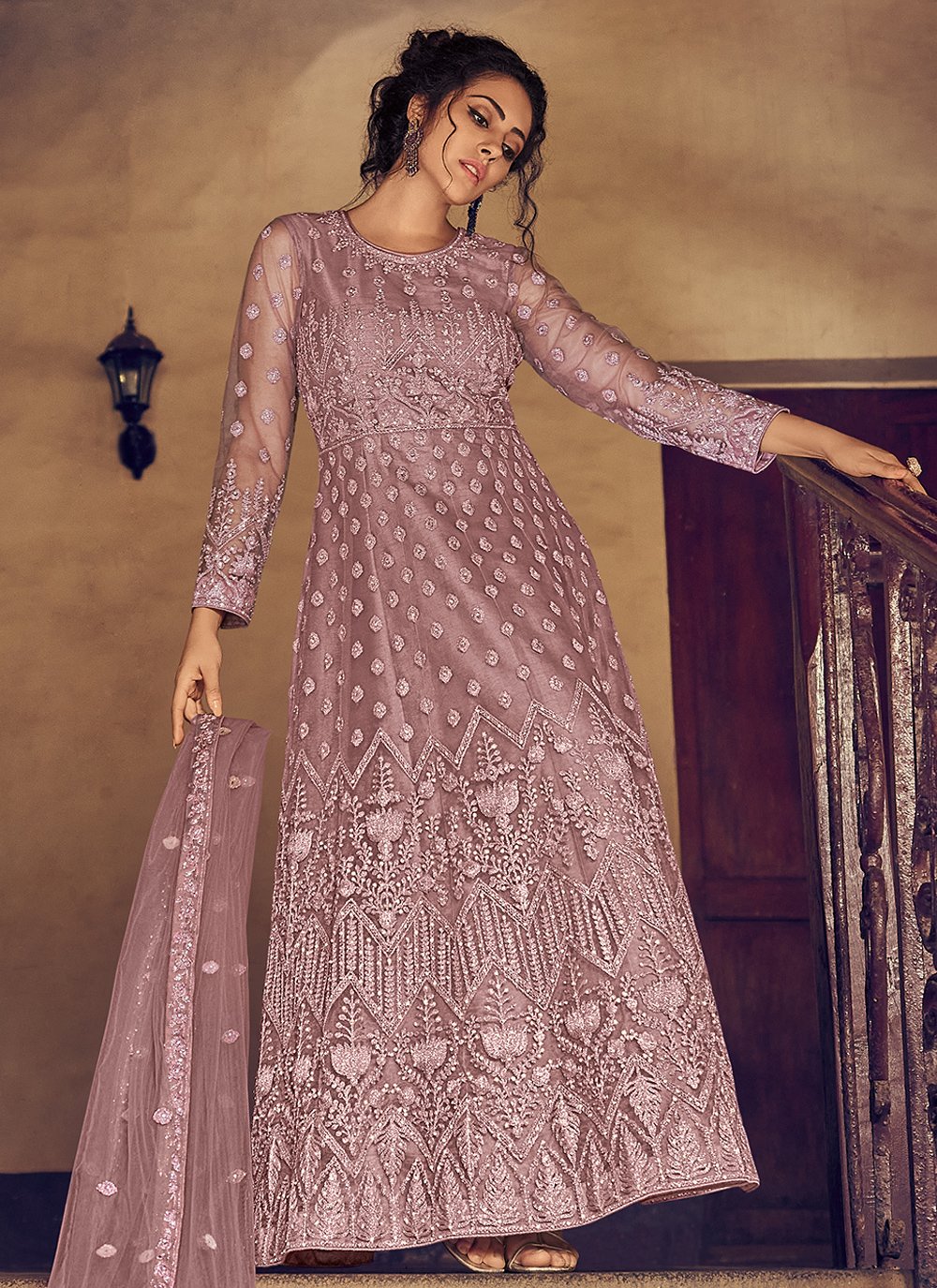 Engagement Ceremony Wear Long Anarkali Gown Dupatta Suits Thread Embroidery  Worked Pakistani Indian Women's Wear Designer Collection Dresses - Etsy