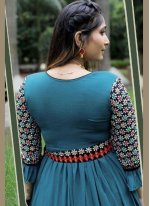 Mirror Blue Fancy Fabric Designer Gown