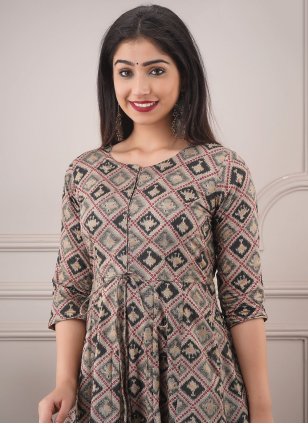 Multi Colour Mehndi Designer Gown