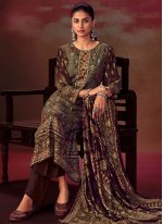 Multi Colour Pashmina Digital Print Pakistani Salwar Suit
