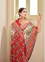 Multi Colour Patola Print Silk Trendy Saree