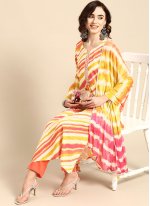 Multi Colour Rayon Printed Pant Style Suit