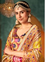 Multi Colour Wedding Silk A Line Lehenga Choli