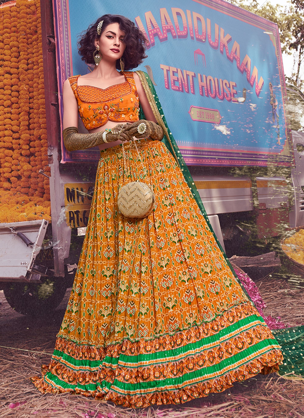 Buy ETHNICTREE Women's Fully Stitched Hand-Work With Digital Print Lehenga,  Choli With Net Dupatta| Size-5XL | (Set) Online at Best Prices in India -  JioMart.