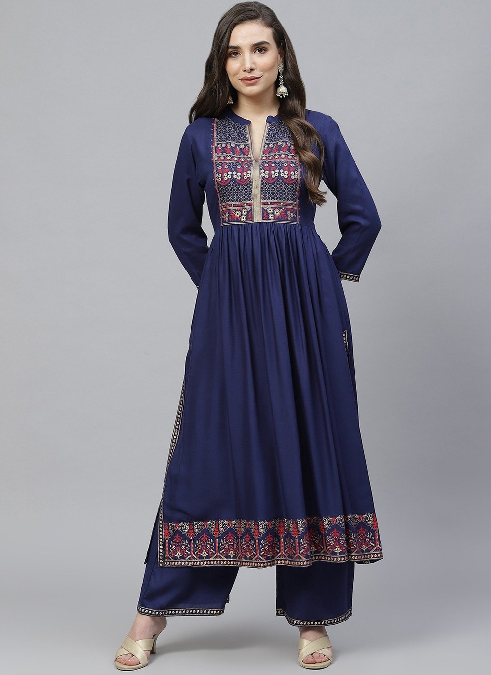 navy blue party wear kurti