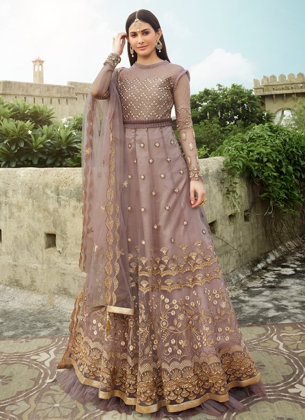 Engagement Ceremony Wear Belt Style Anarkali Gown Suits Pakistani Indian  Heavy Embroidery Worked Long Anarkali Gown Dupatta Dress Made by Me - Etsy  Sweden