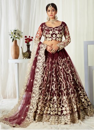 Amazon.com: Divine International Trading Co Women's Velvet Lehenga Choli  With Dupatta (Maroon_ZC7301_Unstitched) (Maroon) : Clothing, Shoes & Jewelry