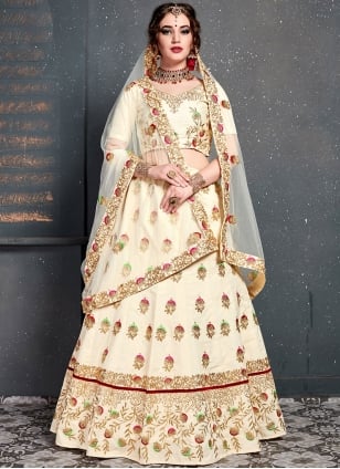 Red & White Raw Silk Wedding Outfit, Bridal Lehengas, Boutique, London, UK