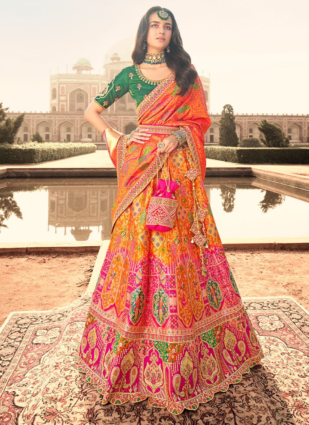 Pink Silk Embroidered Lehenga Choli Set with Dupatta | Designer Lehenga  Choli Set Online USA – Ria Fashions