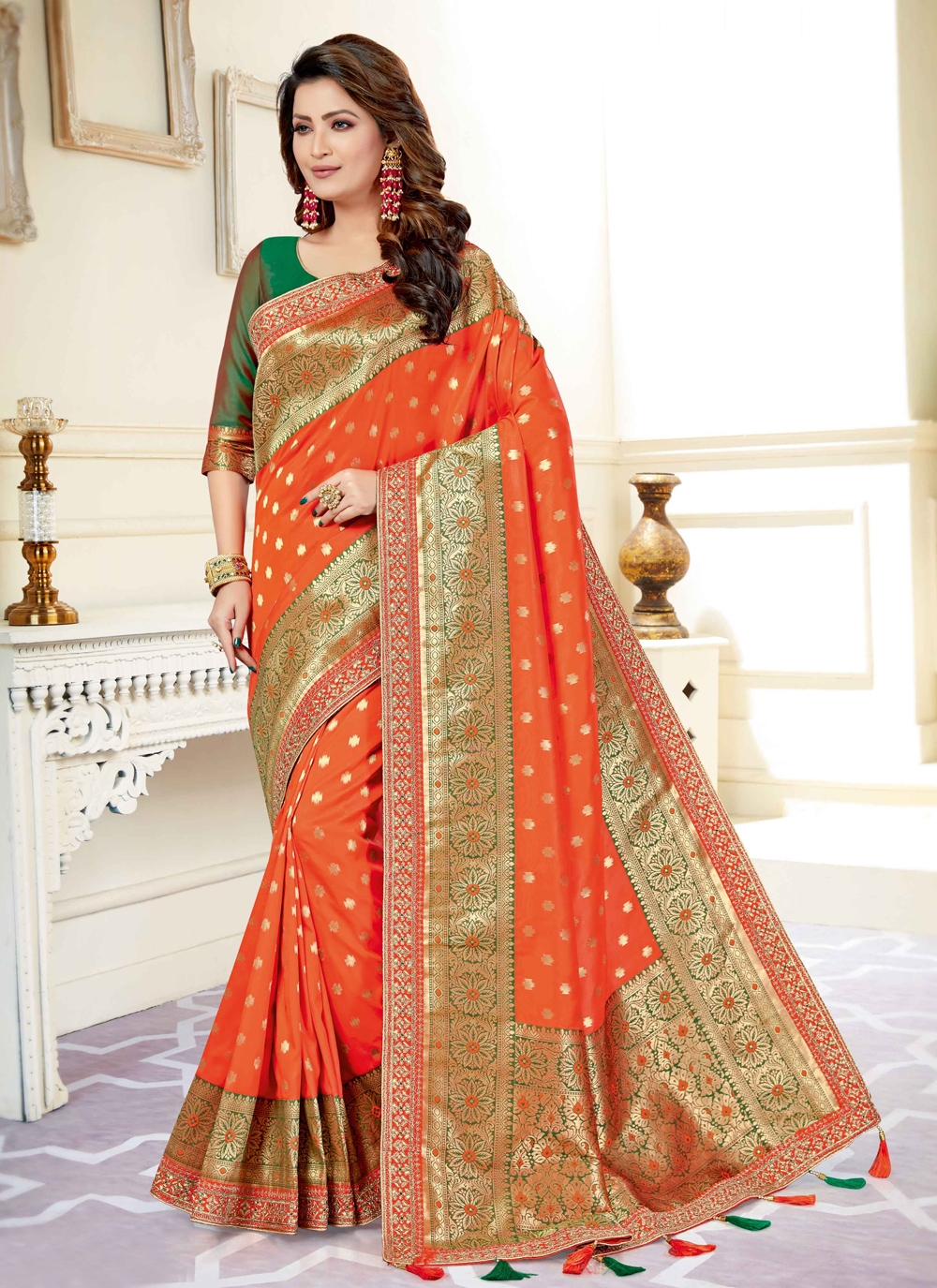 Shop the Best Peach Color Soft Semi-Silk Saree with an Attractive Blouse  Piece – Glamatyou Fashion