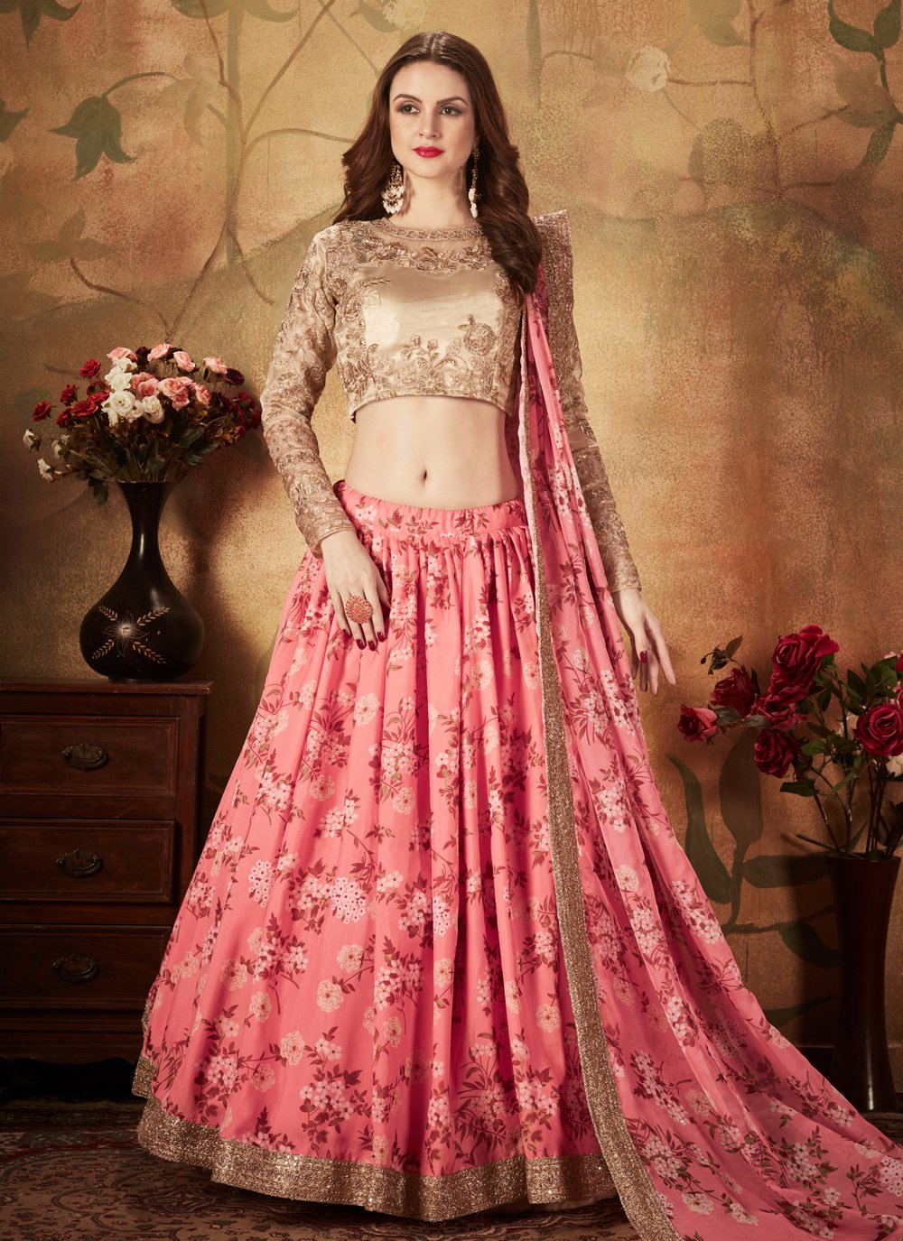Velvet Silk Maroon Zardozi Work Wedding Wear Bollywood Lehenga Choli at Rs  4995 in Surat