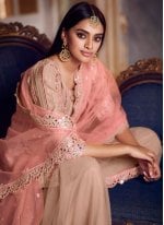Peach Ceremonial Net Designer Pakistani Suit