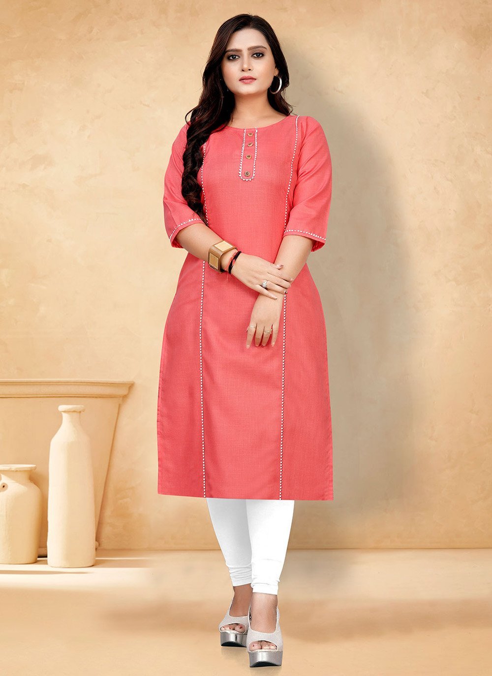 Plain kurti with matching dupatta,simple kurti designs for casual wear -  YouTube
