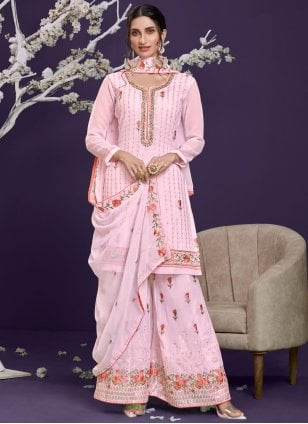 Pink Embroidered Festival Designer Pakistani Salwar Suit