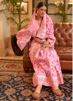Pink Handloom Silk Weaving Contemporary Saree