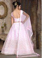 Pink Net Sequins Lehenga Choli for Girl