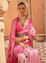 Pink Patola Silk Weaving Designer Saree