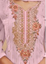 Pink Pure Georgette Embroidered Designer Pakistani Suit