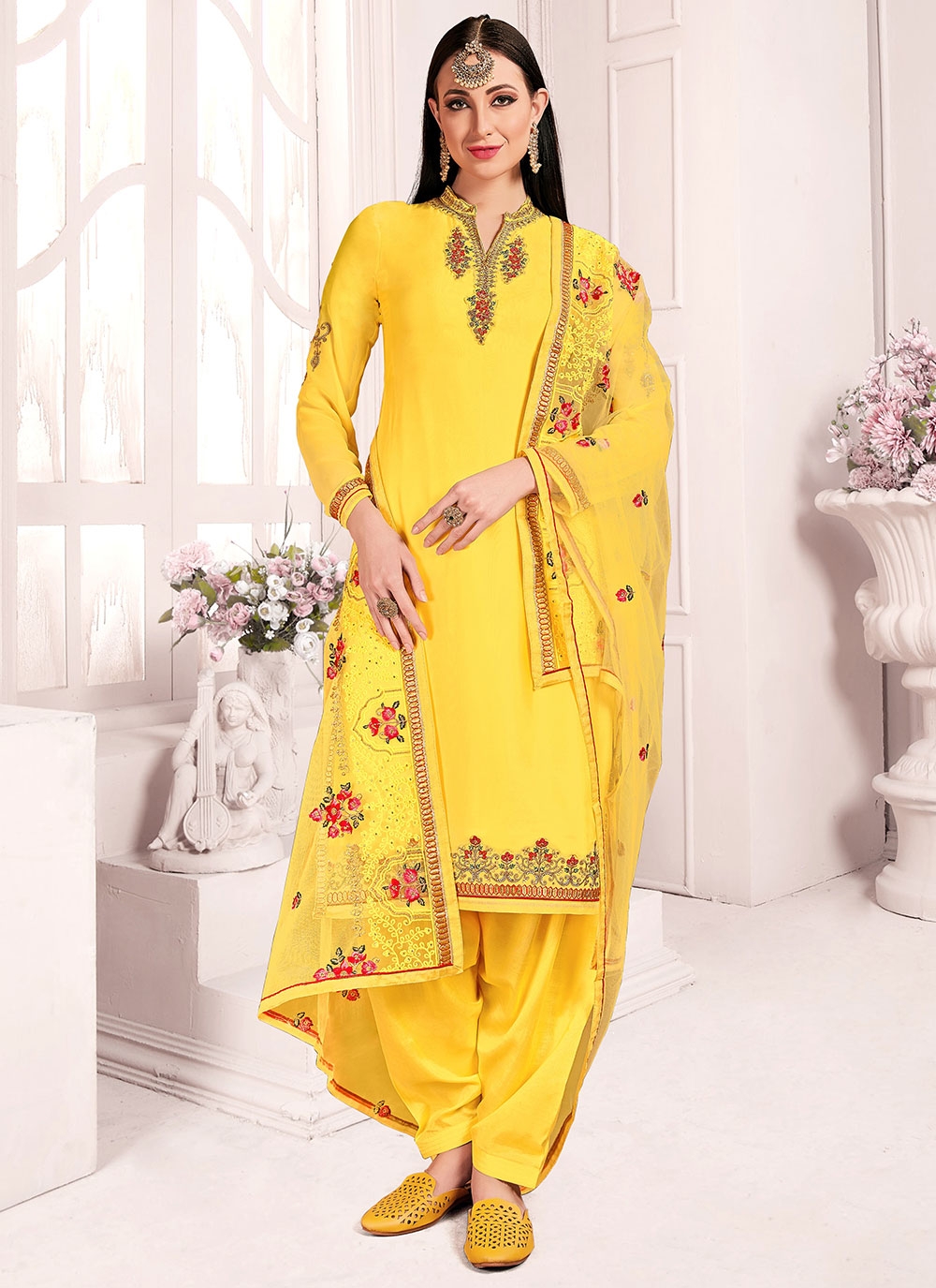 Satin punjabi sale suits