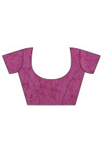 Purple Chiffon Flower Print Trendy Sari