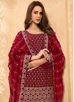 Rani Embroidered Faux Georgette Designer Pakistani Salwar Suit